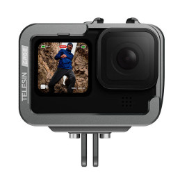 Alumuniowa obudowa zabezpieczająca Telesin do GoPro Hero 11/10/9 z uchwytem pionowym