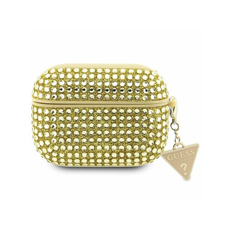 Etui Guess GUA2HDGTPD Apple AirPods 1/2 cover złoty/gold Rhinestone Triangle Charm