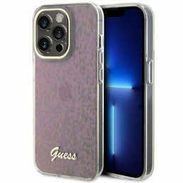 Etui Guess GUHCP15LHDECMP Apple iPhone 15 Pro hardcase IML Faceted Mirror Disco Iridescent różowy/pink