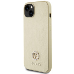 Etui Guess GUHCP15SPS4DGPD Apple iPhone 15 hardcase Leather 4G Metal Logo Strass złoty/gold