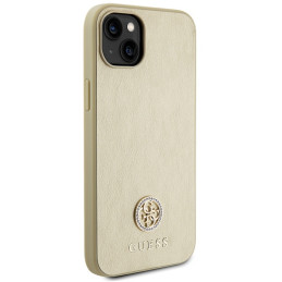 Etui Guess GUHCP15SPS4DGPD Apple iPhone 15 hardcase Leather 4G Metal Logo Strass złoty/gold