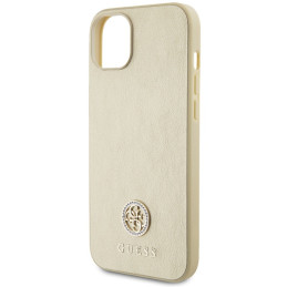 Etui Guess GUHCP15SPS4DGPD Apple iPhone 15 hardcase Leather 4G Metal Logo Strass złoty/gold
