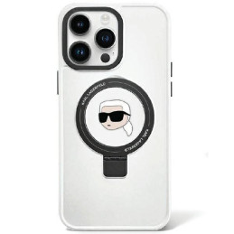 Etui Karl Lagerfeld KLHMP15LHMRSKHH Apple iPhone 15 Pro hardcase Ring Stand Karl Head MagSafe biały/white