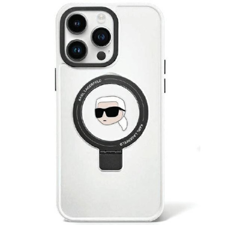 Etui Karl Lagerfeld KLHMP15SHMRSKHH Apple iPhone 15 hardcase Ring Stand Karl Head MagSafe biały/white