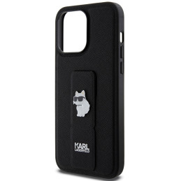 Etui Karl Lagerfeld KLHCP13XGSACHPK Apple iPhone 13 Pro Max hardcase Gripstand Saffiano Choupette Pins czarny/black