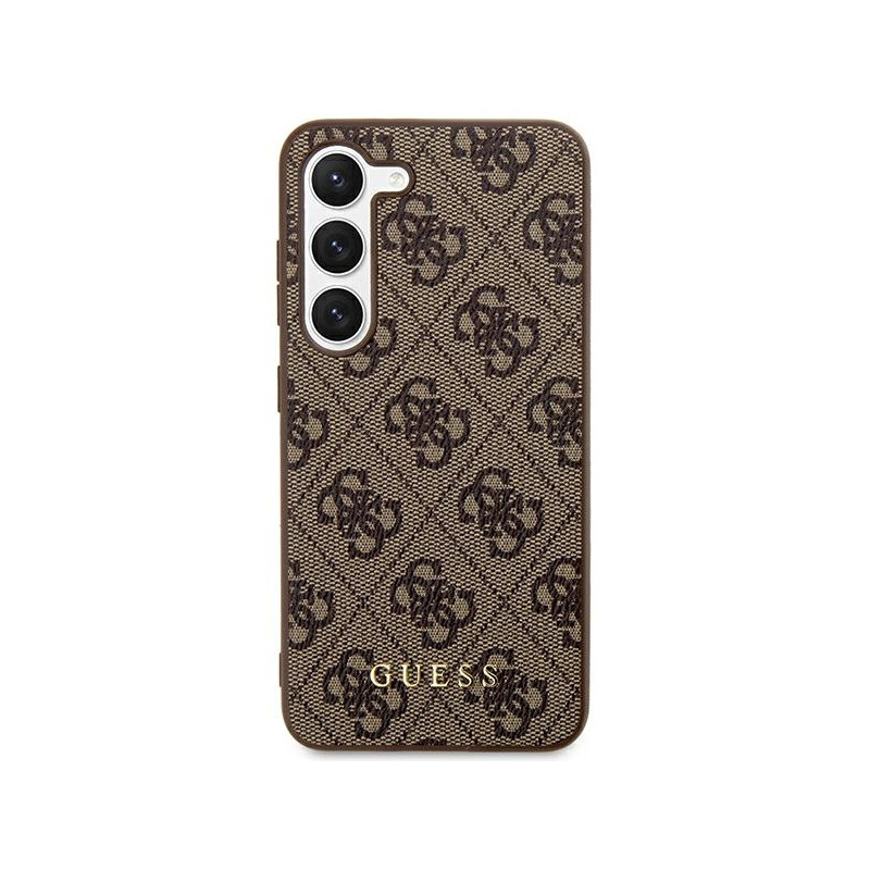 Etui Guess GUHCS24MG4GFBR Samsung Galaxy S24+ Plus hard case 4G Metal Gold Logo brązowy/brown