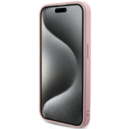 Etui Guess GUHCP15LPSAIRSP Apple iPhone 15 Pro hardcase Saffiano Iridescent Script różowy/pink
