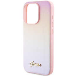 Etui Guess GUHCP15LPSAIRSP Apple iPhone 15 Pro hardcase Saffiano Iridescent Script różowy/pink