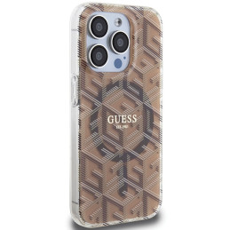 Etui Guess GUHMP15LHGCUSTGW Apple iPhone 15 Pro hardcase IML GCube MagSafe brązowy/brown