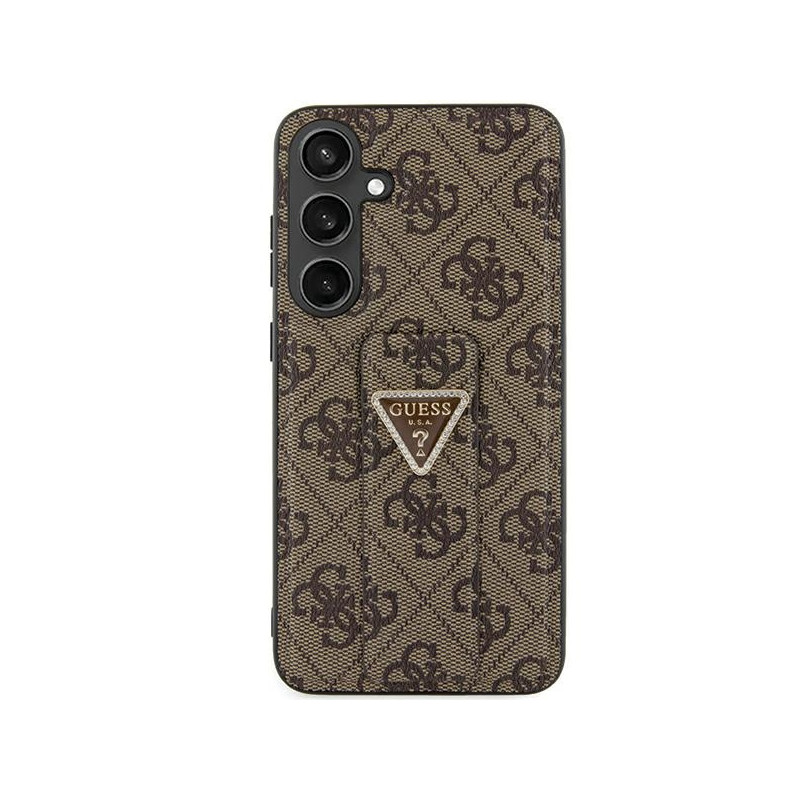 Etui Guess GUHCS24LPGS4TDW Samsung Galaxy S24 Ultra hardcase Grip Stand 4G Triangle Strass brązowy/brown