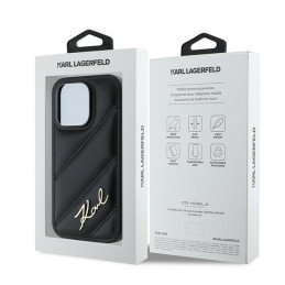 Etui Karl Lagerfeld KLHCP13XPQDSMGK Apple iPhone 13 Pro Max hardcase Diagonal Quilted Script czarny/black