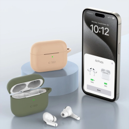 Etui Tech-Protect Silicone Hook Apple Airpods Pro 1 / 2 Cafe Latte