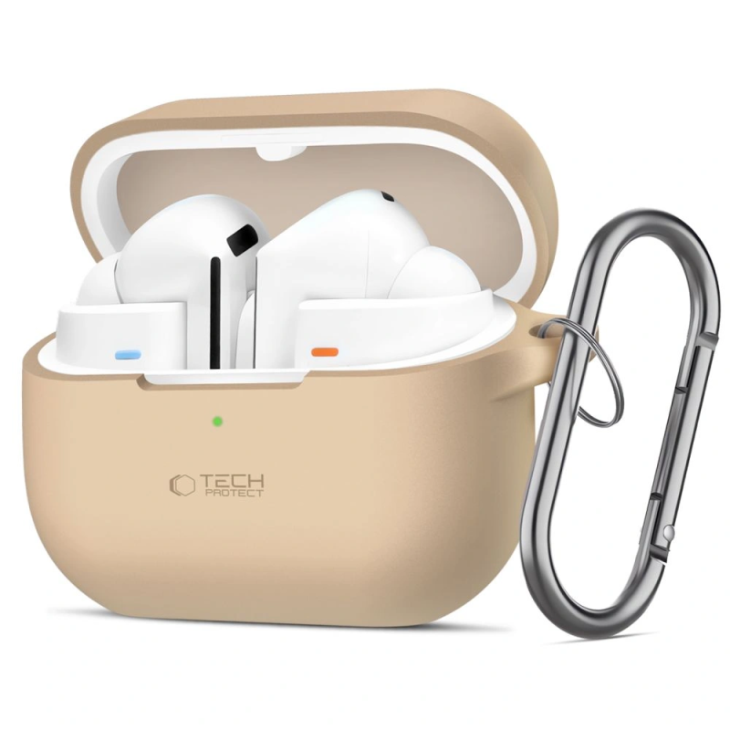 Etui Tech-Protect Silicone Hook Samsung Galaxy Buds 3 / 3 Pro Cafe Latte