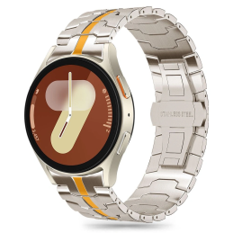 Bransoleta Tech-Protect Stainless Line Samsung Galaxy Watch 4 / 5 / 5 Pro / 6 / 7 / FE Titanium/orange
