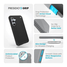 Etui Speck Presidio2 Grip Samsung Galaxy S24 FE (Black/Slate Grey/White)