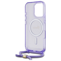Etui Guess GUHMP16LHCTSGNSU Apple iPhone 16 Pro hardcase Crossbody Cord Script MagSafe fioletowy/purple