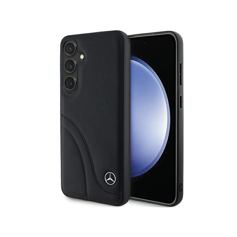 Etui Mercedes MEHCS24M23RBCSK Samsung Galaxy S24+ Plus hardcase Leather Curved Stitches czarny/black