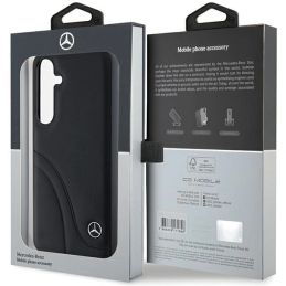 Etui Mercedes MEHCS24M23RBCSK Samsung Galaxy S24+ Plus hardcase Leather Curved Stitches czarny/black
