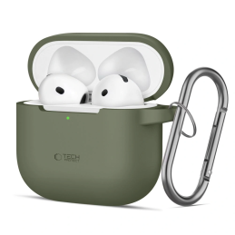 Etui Tech-Protect Silicone Hook Apple Airpods 4 Olive Green