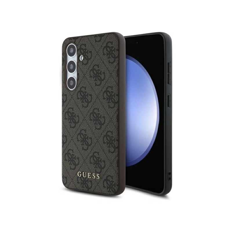Etui Guess GUHCS24FEG4GFBR Samsung Galaxy S24 FE hardcase 4G Metal Gold Logo brązowy/brown