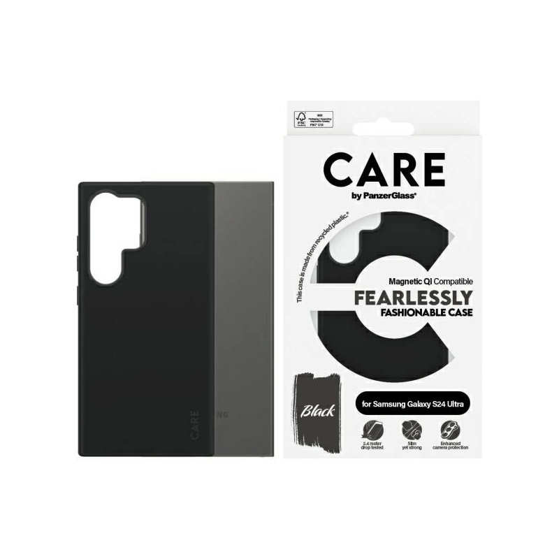 Etui CARE by PanzerGlass Fashion QI Case Samsung Galaxy S24 Ultra czarny/black
