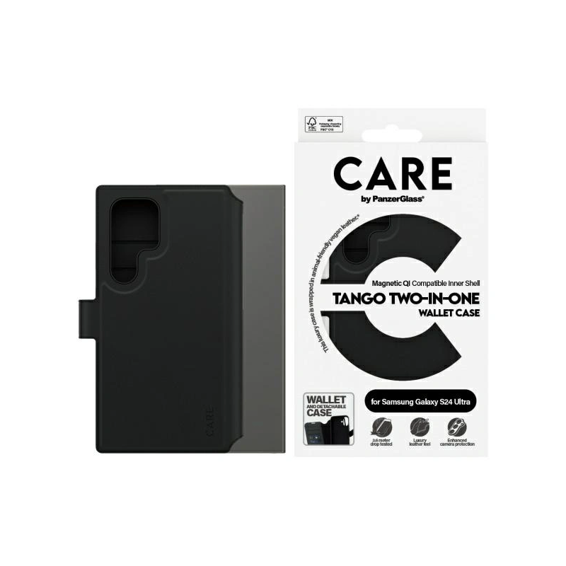 Etui CARE by PanzerGlass Feature Tango 2in1 Wallet Samsung Galaxy S24 Ultra czarny/black