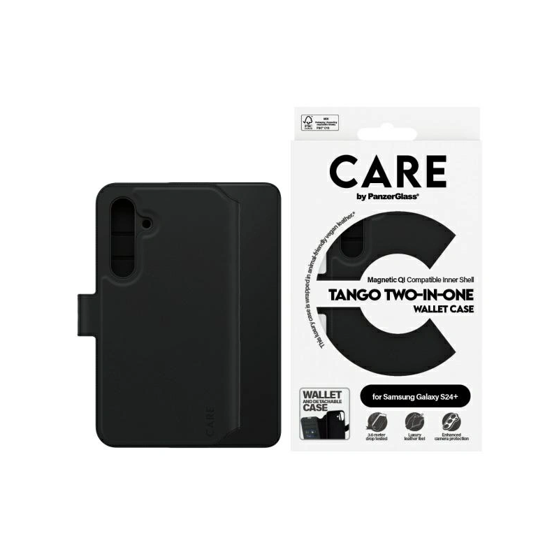 Etui CARE by PanzerGlass Feature Tango 2in1 Wallet Samsung Galaxy S24+ Plus czarny/black