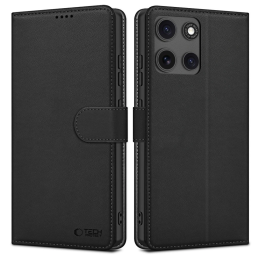 Etui z klapką Tech-Protect Wallet Motorola Moto G15 / G15 Power Matte Black