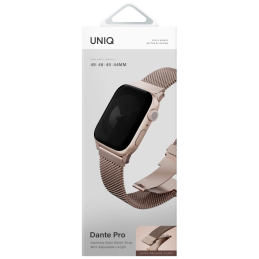 Pasek UNIQ Dante Pro do Apple Watch 49/46/45/44mm Stainless Steel metaliczny różowy