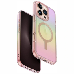 Etui UNIQ Iridescia do Apple iPhone 16 Pro Magclick Charging pink prism