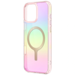 Etui UNIQ Iridescia do Apple iPhone 16 Pro Magclick Charging pink prism