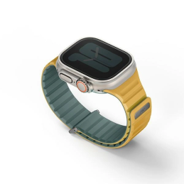 Pasek UNIQ Revix Evo Apple Watch Series1/2/3/4/5/6/7/8/9/SE/SE2/Ultra/Ultra2 42/44/45/49mm Reversible Magnetic zielono-żółty/vir