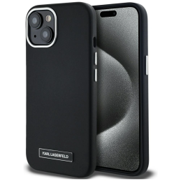 Etui Karl Lagerfeld FW Metal Plate MagSafe do Apple iPhone 15 czarny