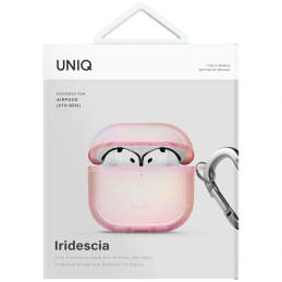 Etui UNIQ Iridescia do Apple AirPods 4 Hang Case pink prism