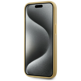 Etui Karl Lagerfeld Wrinkled Metal Signature do Apple iPhone 15 złoty