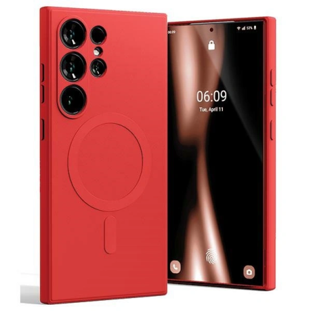 Etui Mercury MagSafe Semi-Silicone do Samsung Galaxy S24 Ultra czerwony