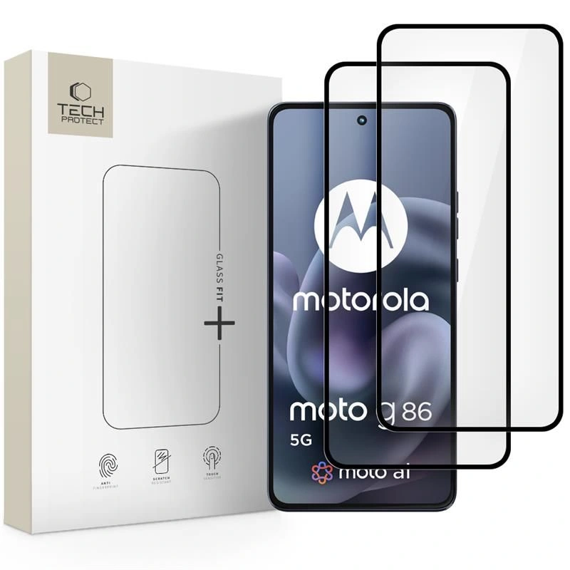 Szkło hartowane Tech-Protect Glass Fit+ Motorola Moto G86 5G / G86 5G Power Black [2 PACK]