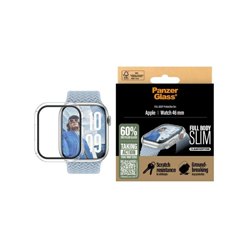 Nakładka chroniąca ekran PanzerGlass Snappie Full Body Apple Watch 10 / 11 46mm przezroczysty