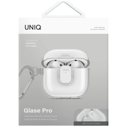 Etui UNIQ Glase Pro do Apple AirPods 4 Lock Case przezroczysty