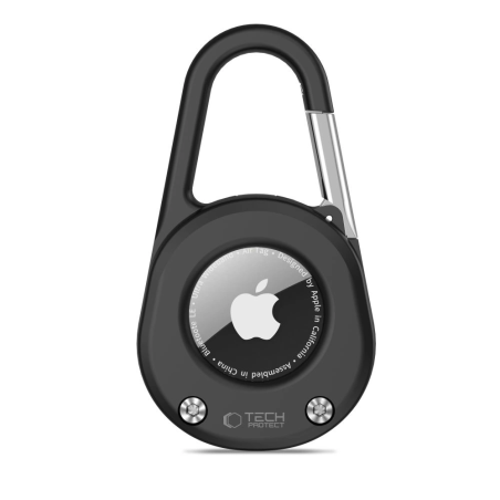 Etui Tech-Protect Slidelock Carabiner Keychain do Apple AirTag 1 / 2 Black
