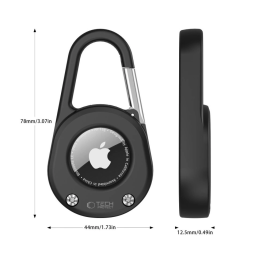 Etui Tech-Protect Slidelock Carabiner Keychain do Apple AirTag 1 / 2 Black