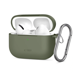 Etui Tech-Protect Silicone Hook do Apple AirPods Pro 3 Olive Green
