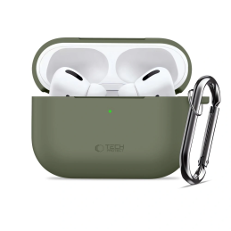 Etui Tech-Protect Silicone Hook do Apple AirPods Pro 3 Olive Green