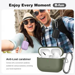 Etui Tech-Protect Silicone Hook do Apple AirPods Pro 3 Olive Green
