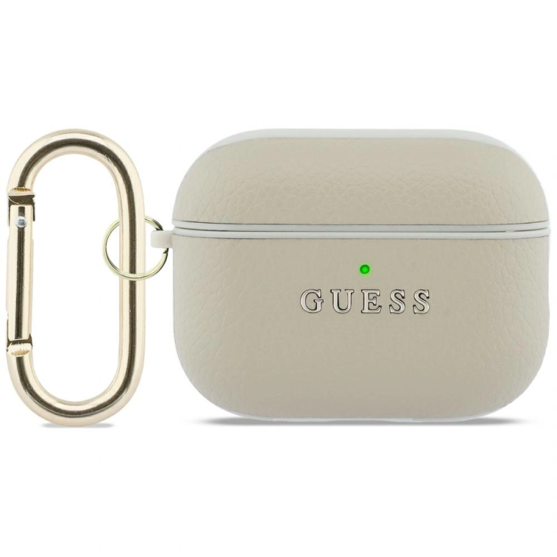 Etui Guess Grained Classic Logo Hook do Apple AirPods Pro 3 złoty
