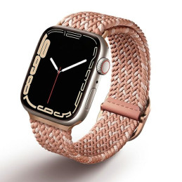 Pasek UNIQ Aspen Apple Watch 4/5/6/7/SE/8/9/10 40/41/42mm Braided DE różowy/citrus pink