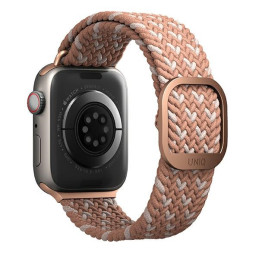 Pasek UNIQ Aspen Apple Watch 4/5/6/7/SE/8/9/10 40/41/42mm Braided DE różowy/citrus pink