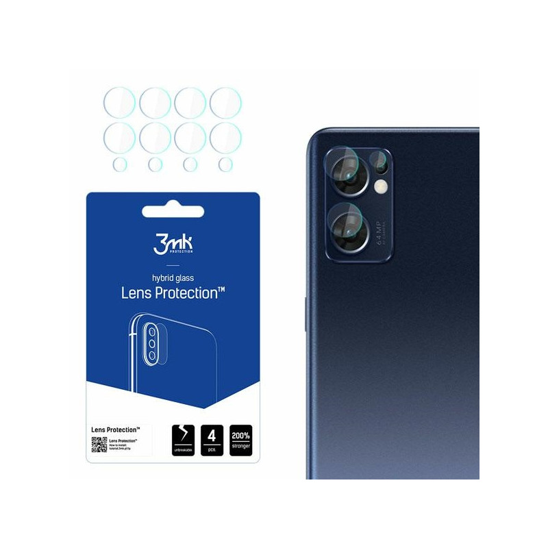 Szkło hybrydowe na obiektyw aparatu 3MK Lens Protection Oppo Find X5 Lite [4 PACK]