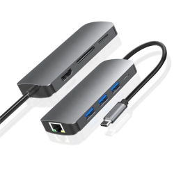 Hub 8w1 Stacja dokująca USB - C HDMI 4K SD do Macbook Pro/Air Hub 8w1 Stacja dokująca USB - C HDMI 4K SD do Macbook Pro/Air