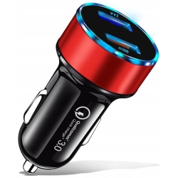 CO2 SZYBKA ŁADOWARKA SAMOCHODOWA USB QC 3.0 MIERNIK NAPIĘCIA AKUMULATORA LED